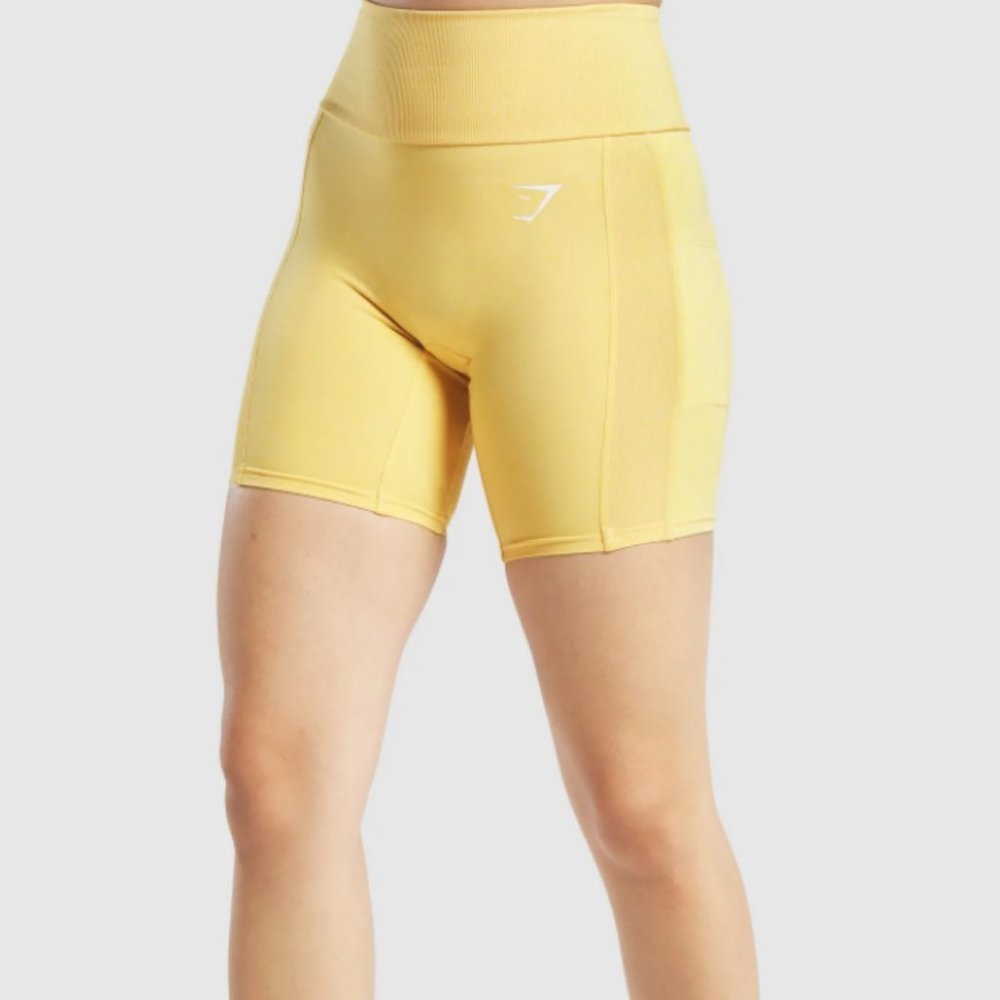 EUC Gymshark Sol Lift Shorts - Large, yellow